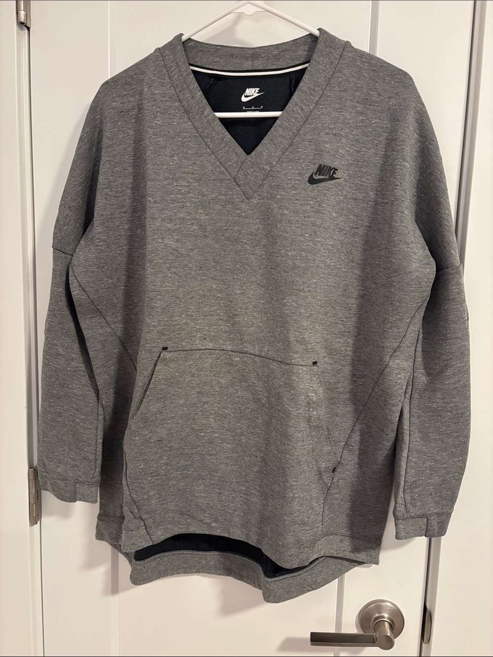 Nike Gray V-Neck Pullover Heavyweight Tech Sweatshirt